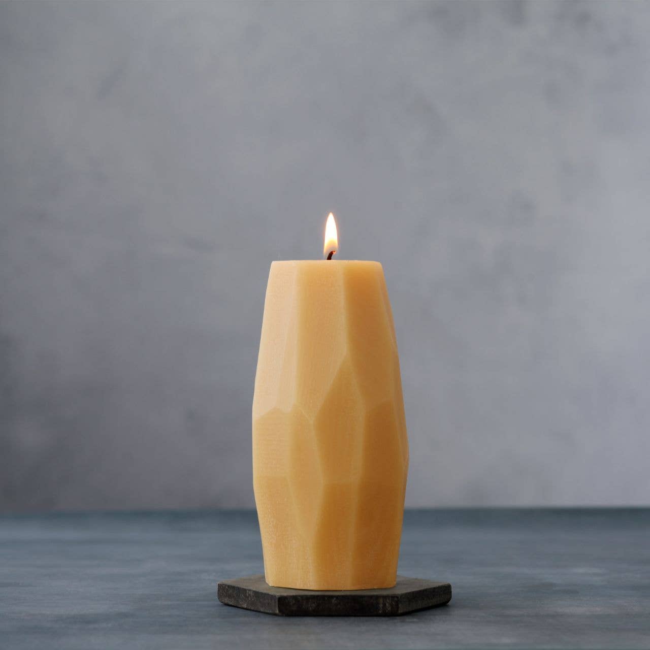 Pillar Candles – Pure Beeswax – Faceted Design – 3 Sizes