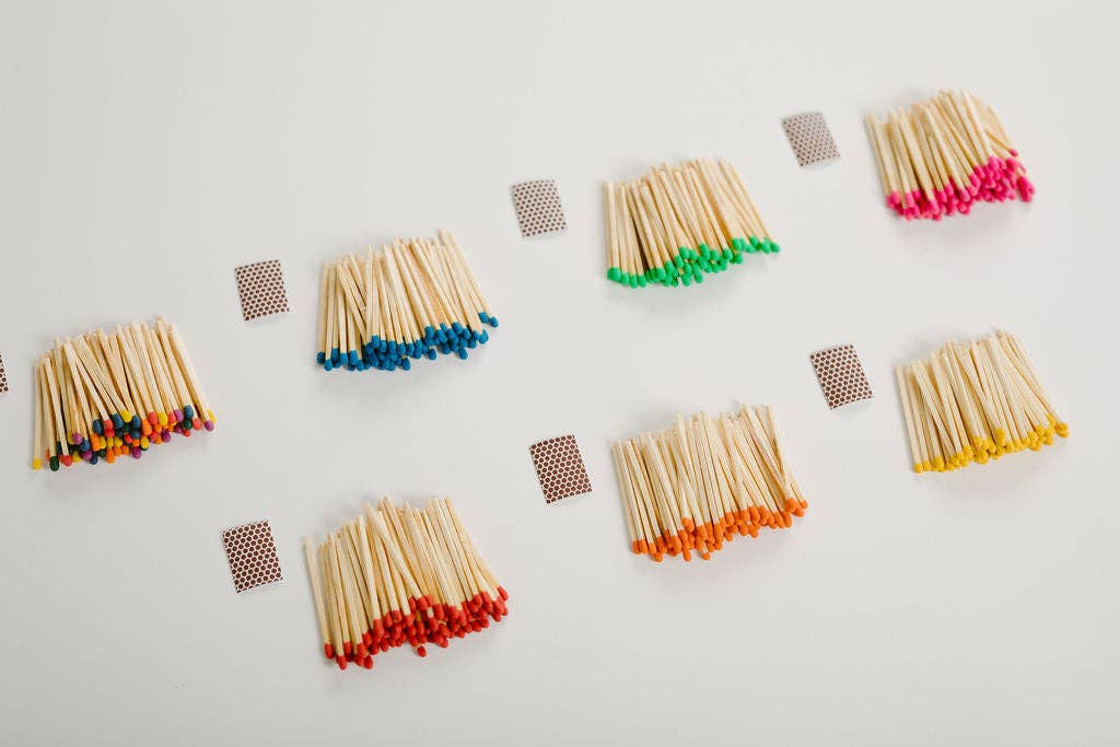Match Refill Kit – 2’’ Safety Matches in 13 Color Options - Blue Tip - Home