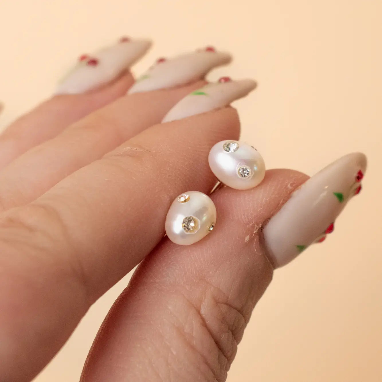 The Aura Studs: Baroque Pearl Earrings - Jewelry