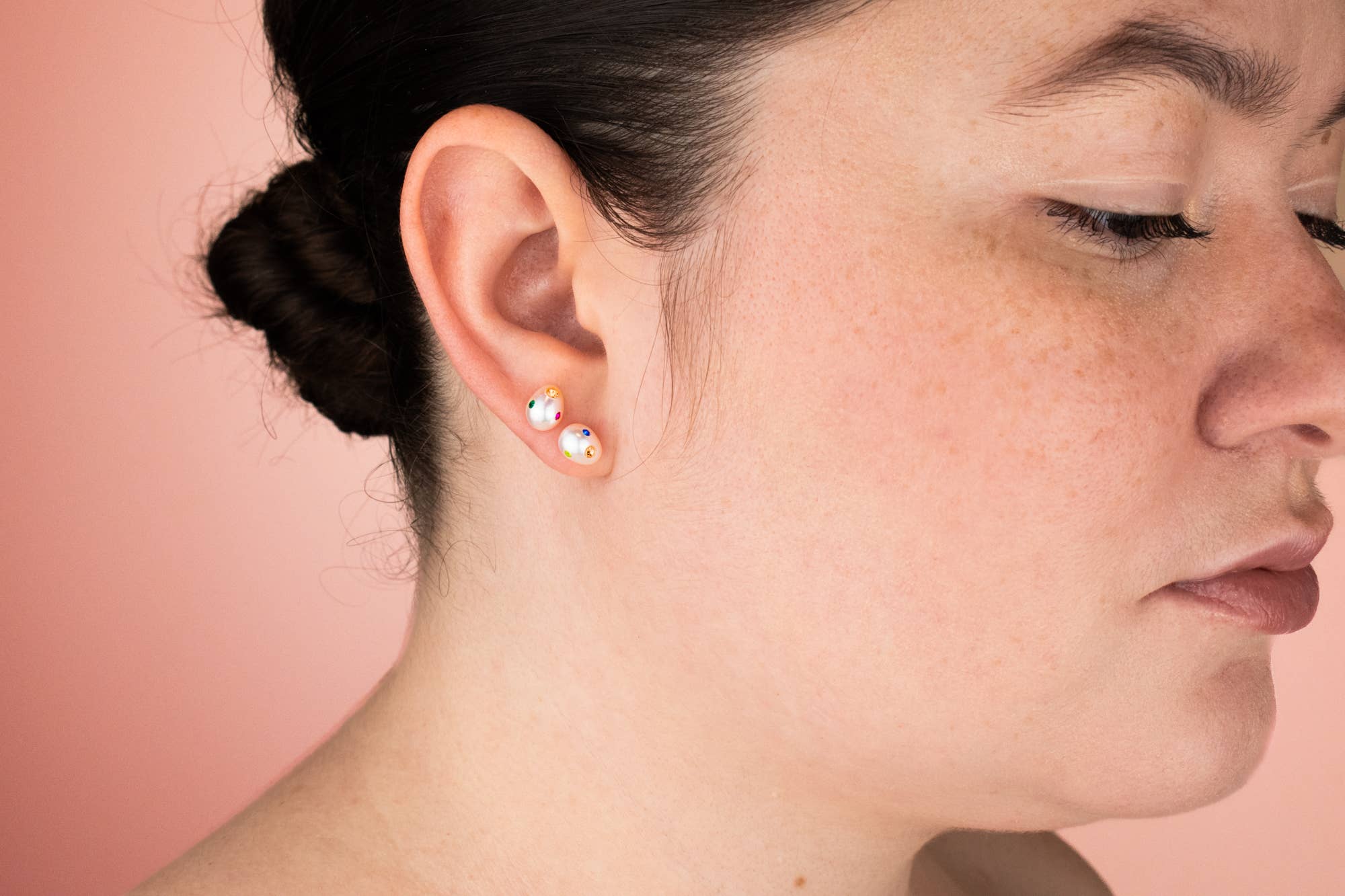 The Aura Studs: Rainbow Gemstone Earrings - Jewelry
