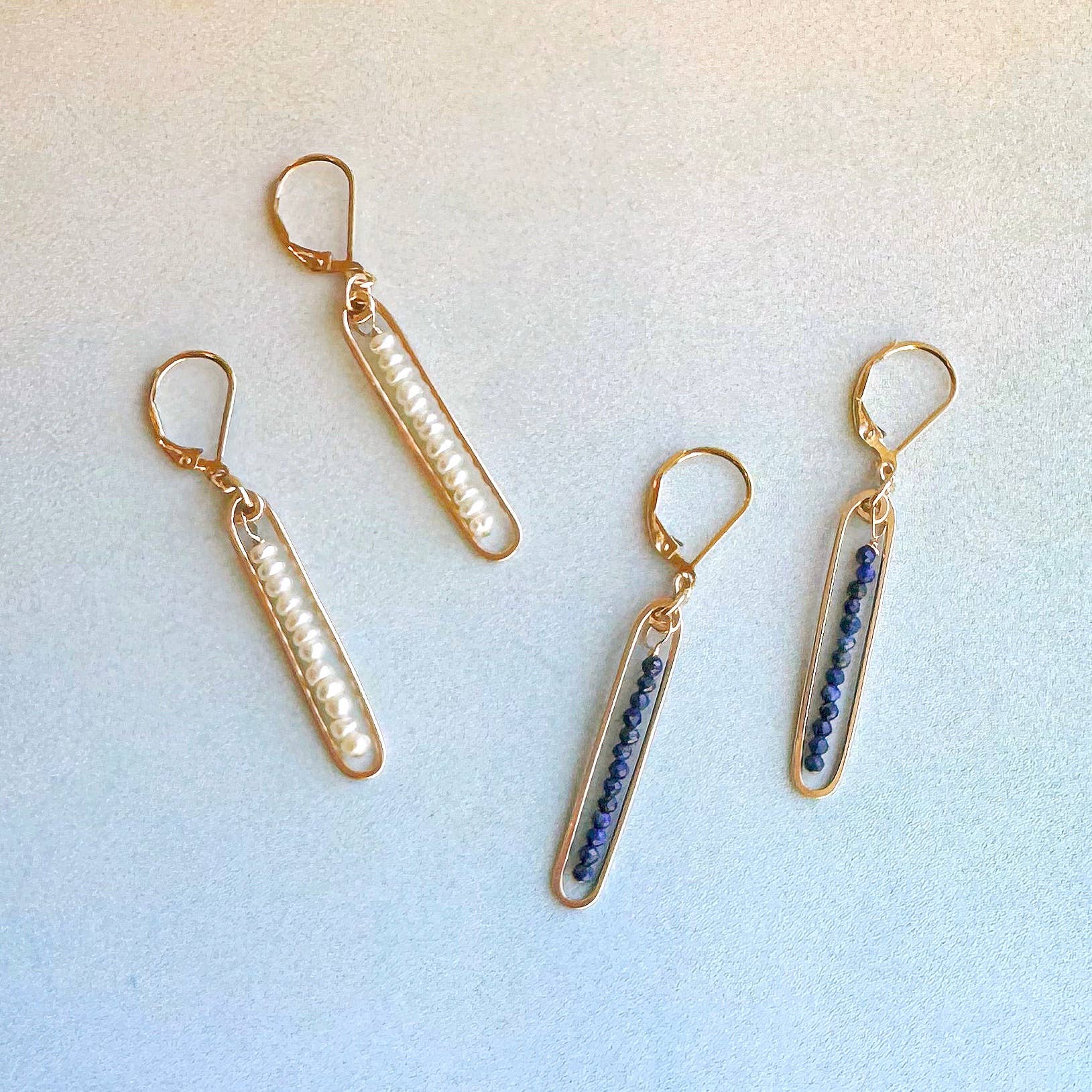 Lyric | Gold Filled Handmade Drop Earrings | White Pearls - Jewelry