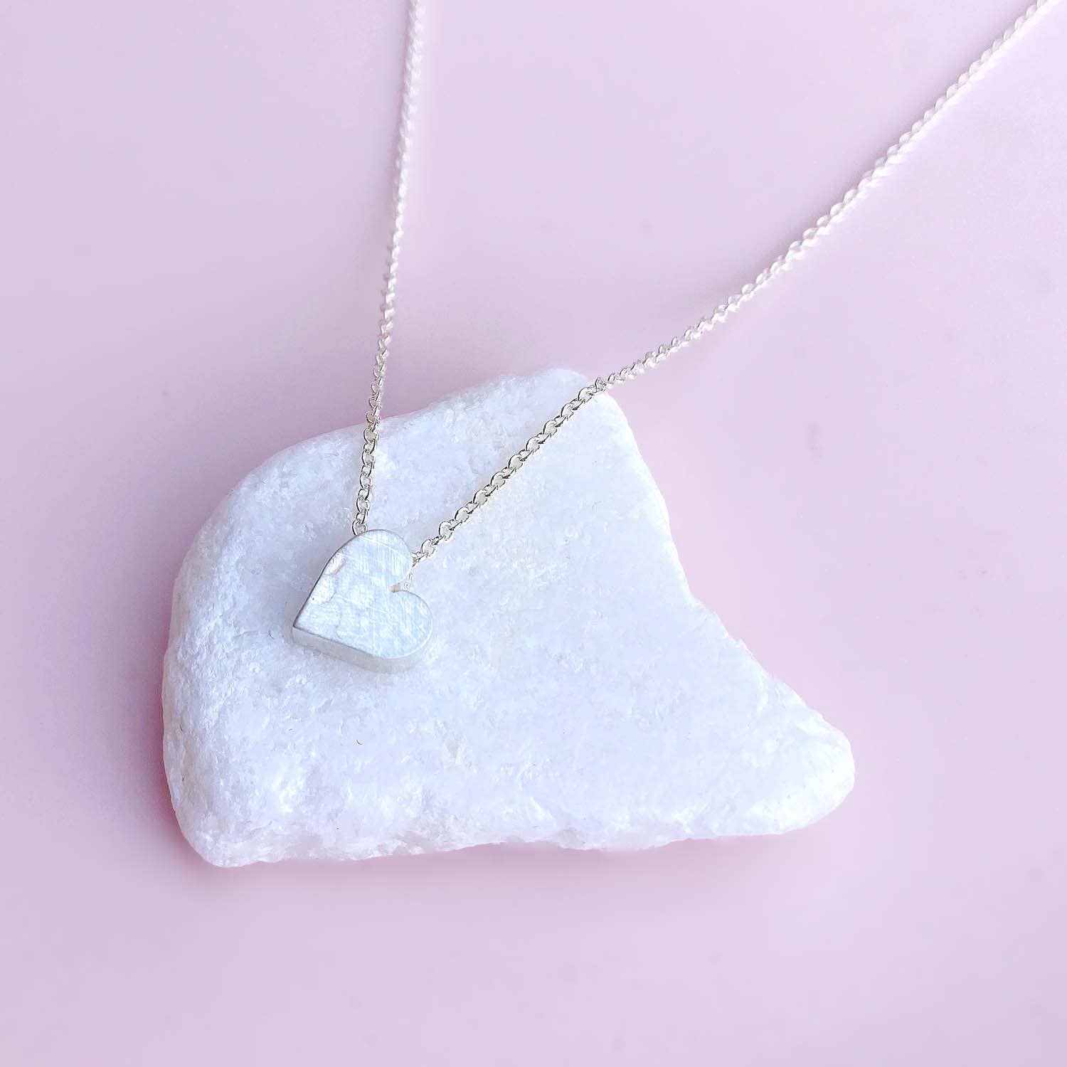 Tiny Mighty Silver Heart Necklace - all sterling silver - 16’’ - Jewelry