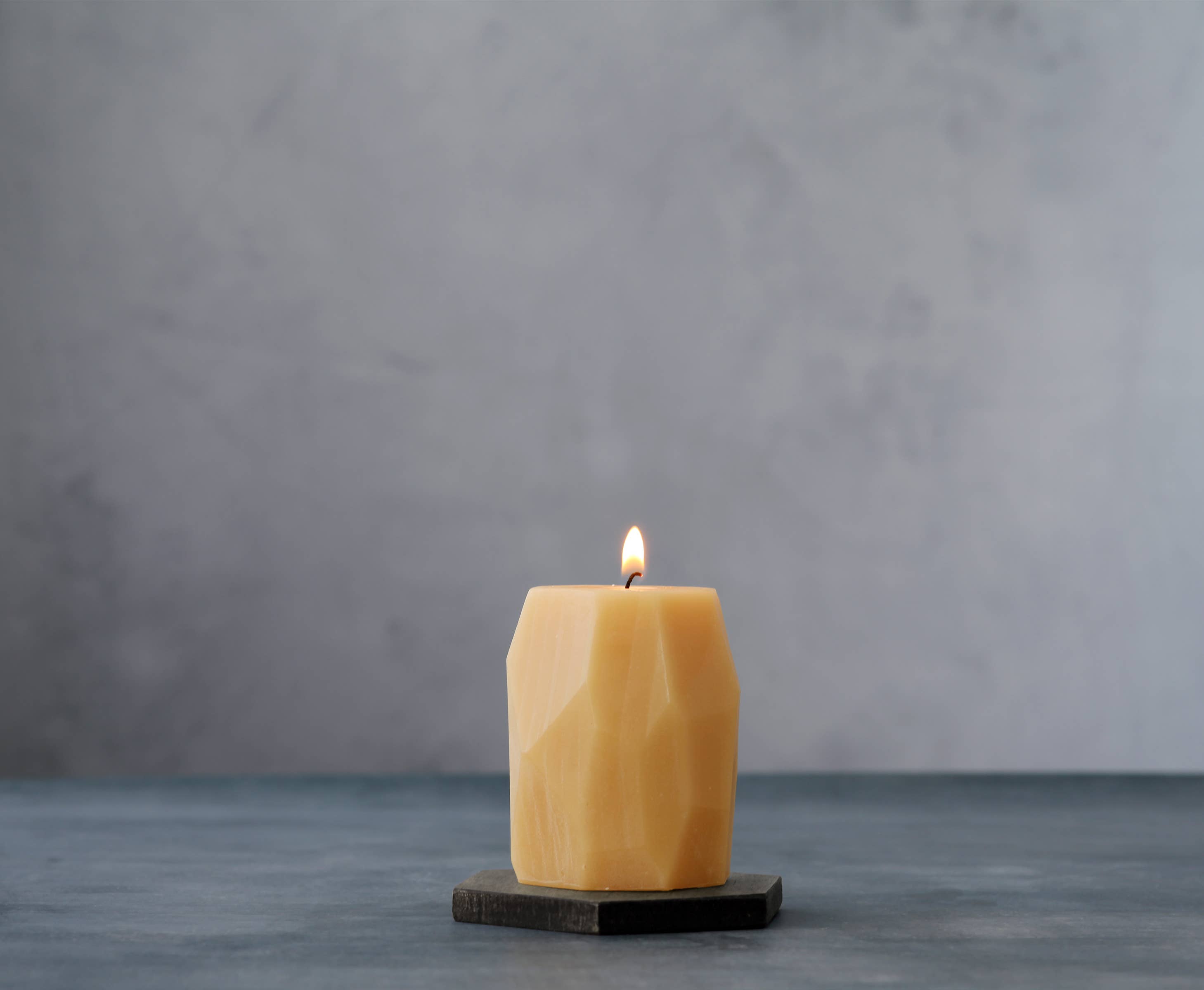 Pillar Candles – Pure Beeswax – Faceted Design – 3 Sizes