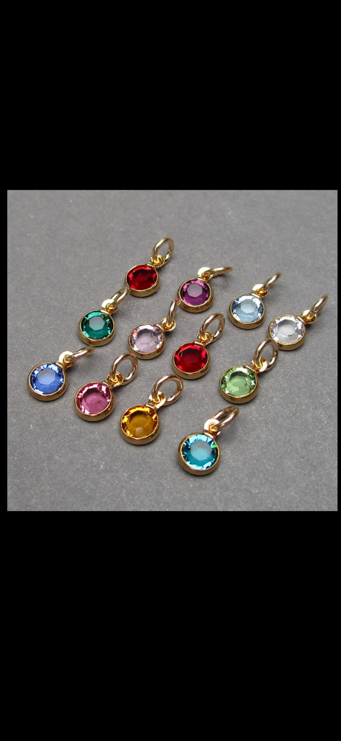 3mm gold filled birthstone charm bracelet - Jewelry