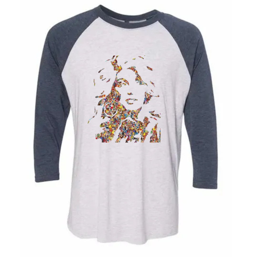 Unisex Dolly Baseball T-Shirt, designed by Jason Brueck