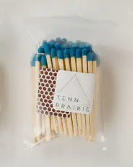 Modern Blue Concrete Match Holder with 2-Inch Safety Matches