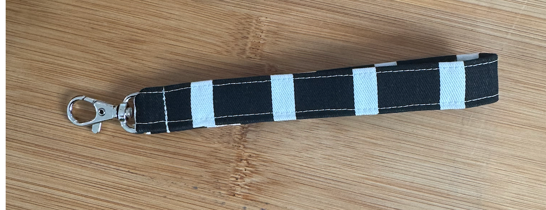 6’ Fabric Wrist Straps by Sally Hodges - Black/White - Wrist Keychains