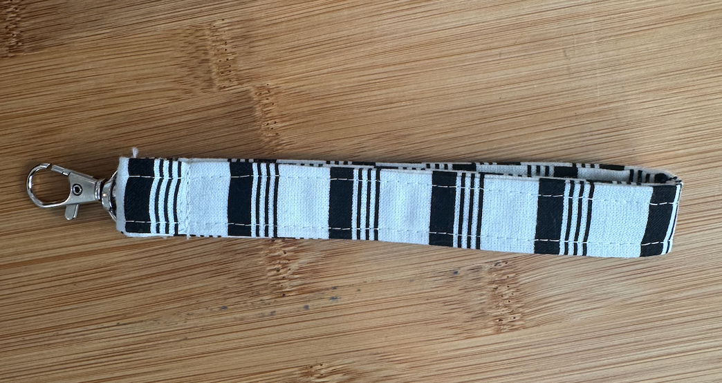 6’ Fabric Wrist Straps by Sally Hodges - White/Black - Wrist Keychains