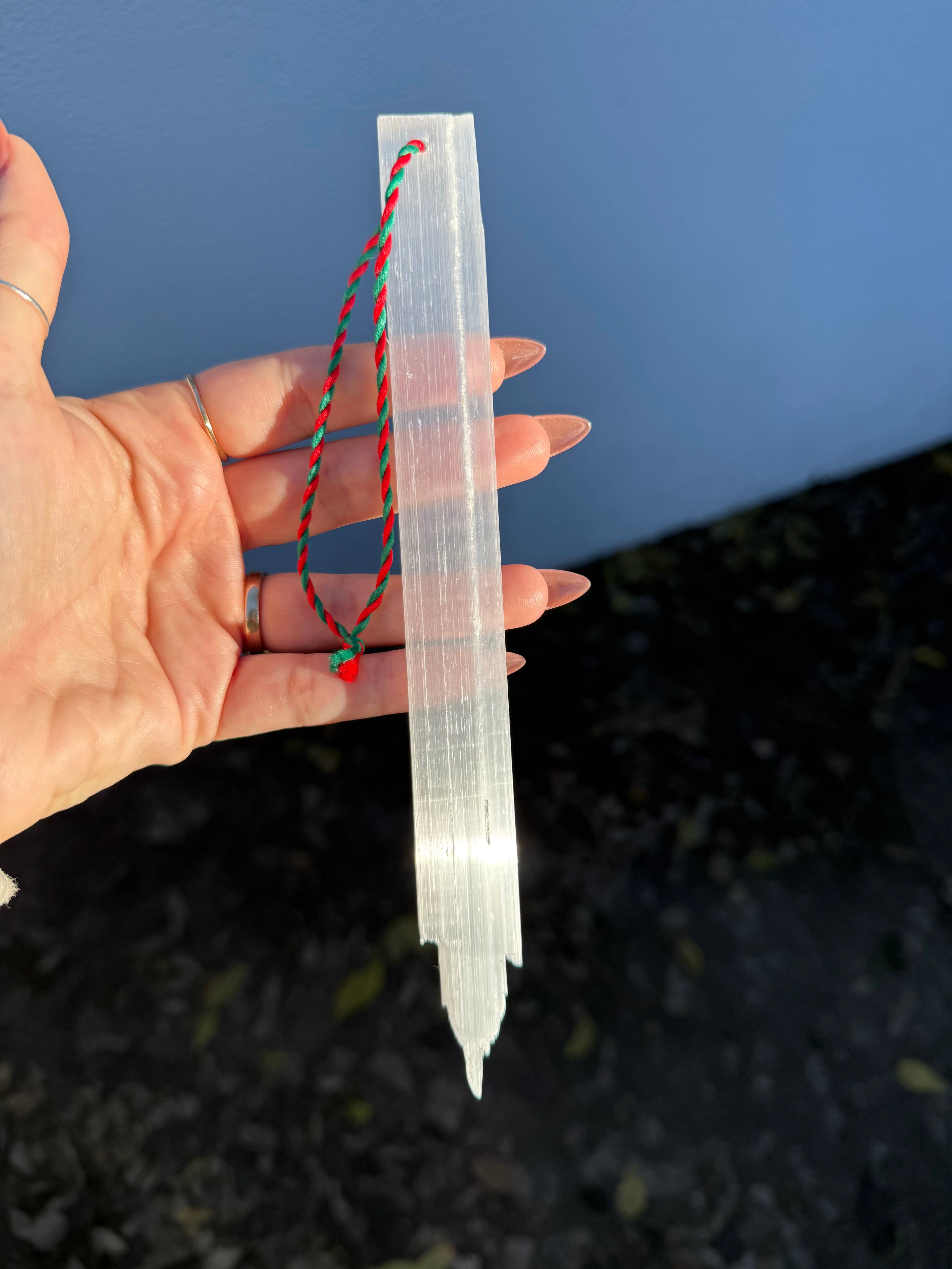 Selenite Icicle Ornament
