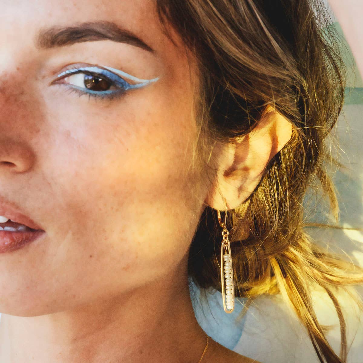 Lyric | Gold Filled Handmade Drop Earrings | White Pearls - Jewelry