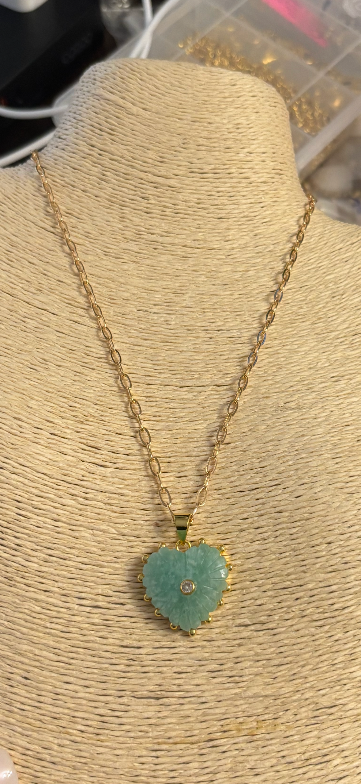 Hand carved gemstone necklace - Jewelry