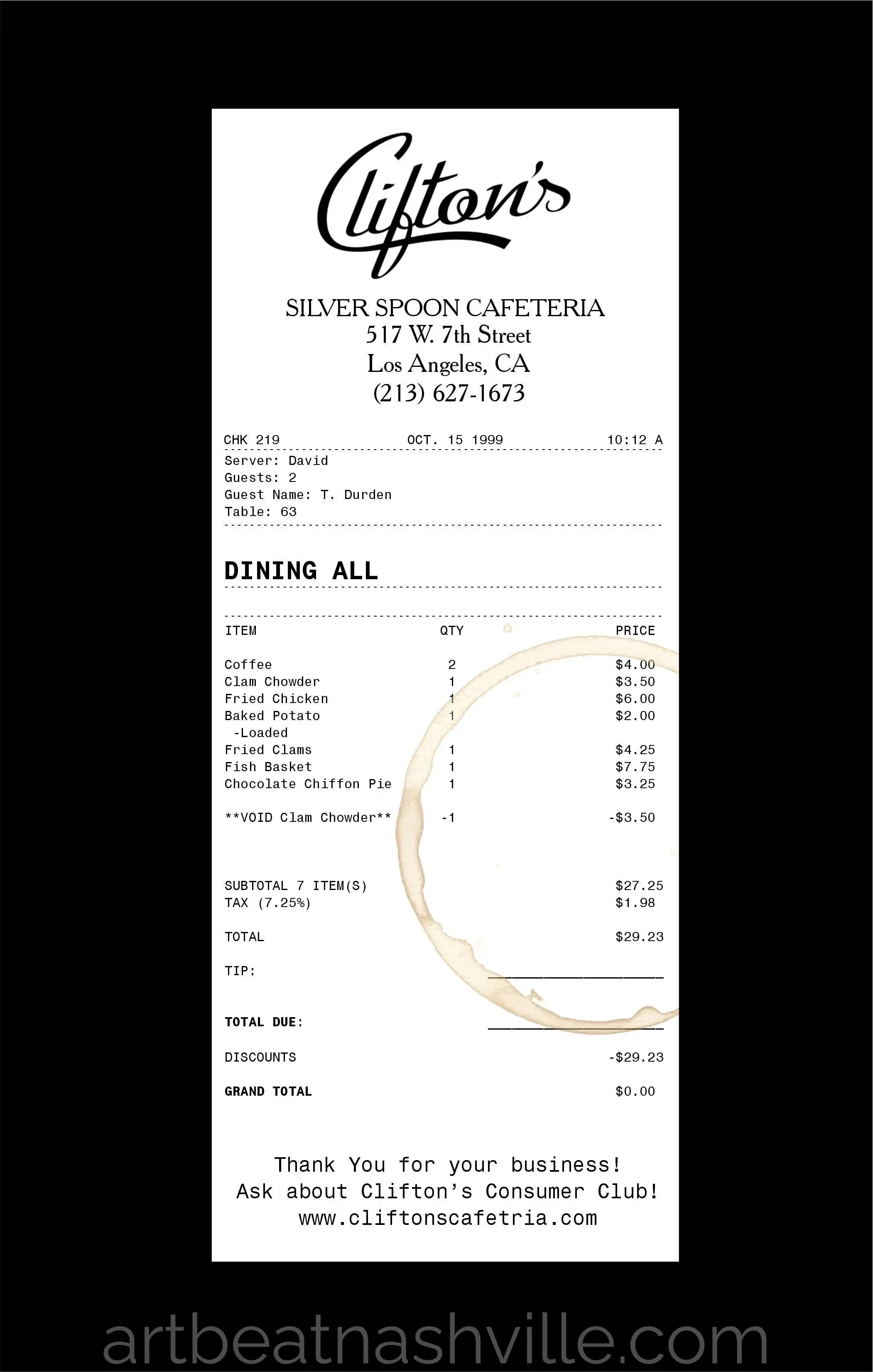 Fight Club (Receipt Series)