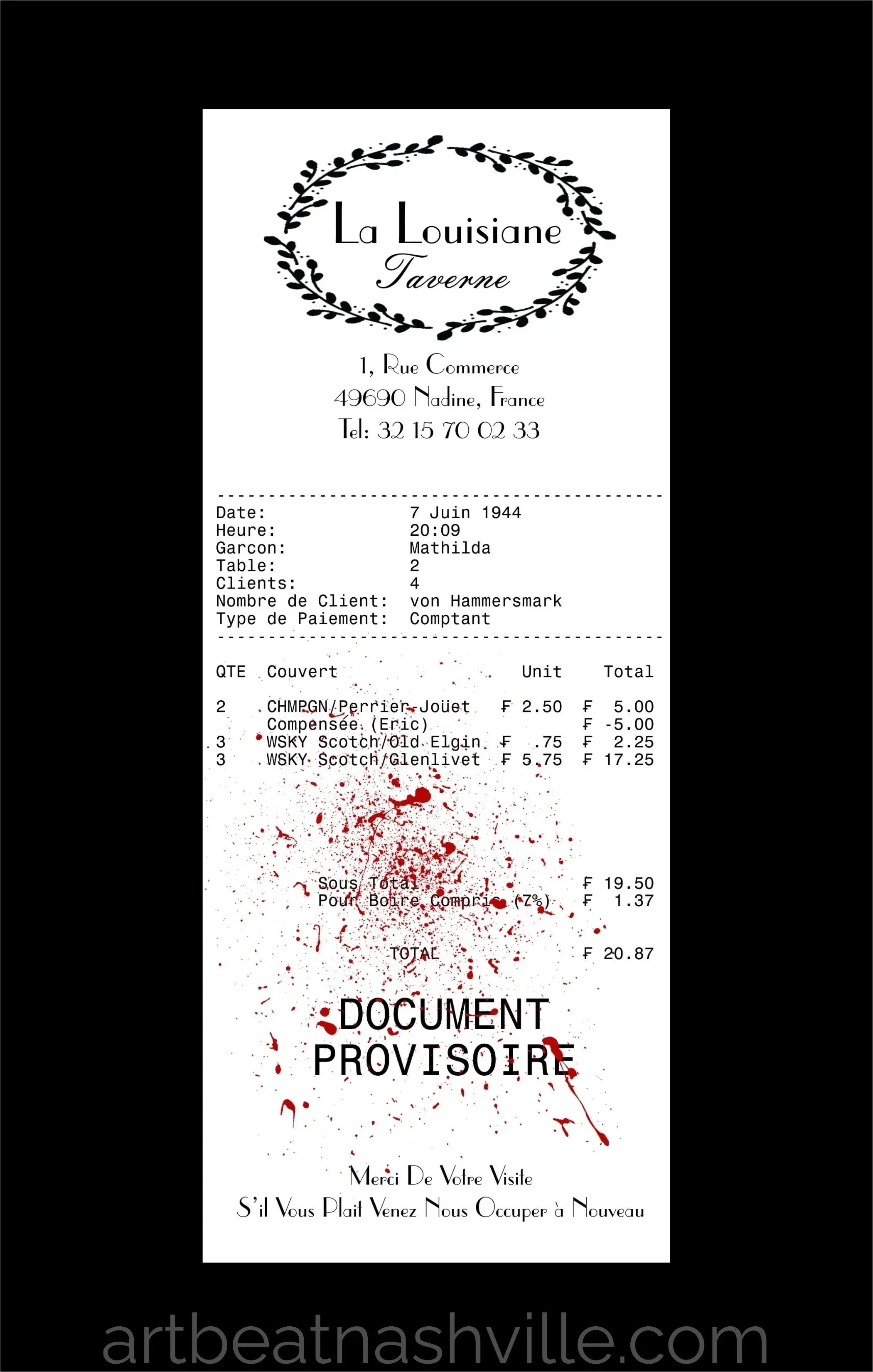 Inglourious Bastards (Receipt Series)